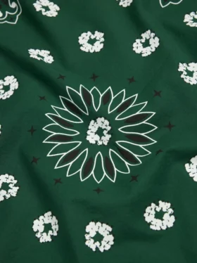 Cotton Wreath Bandana Green