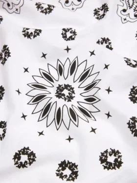 Cotton Wreath con diseño Paisley y corona, blanco