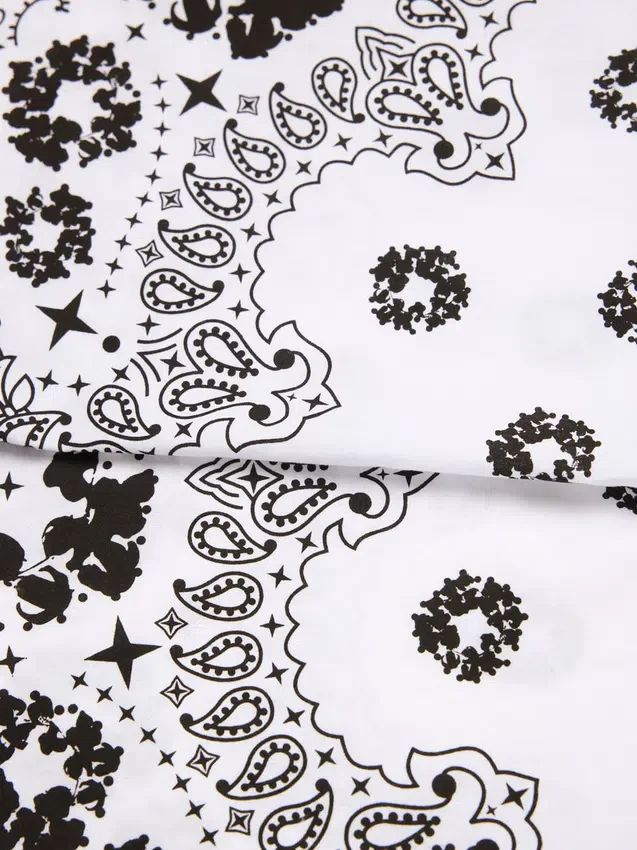 Cotton Wreath con diseño Paisley y corona, blanco