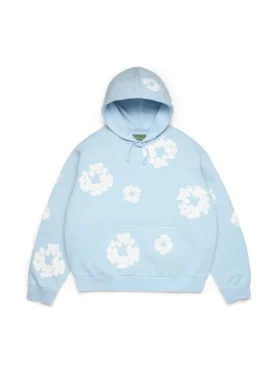 Cotton Wreath Hoodie azul claro