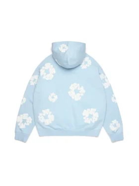 Cotton Wreath Hoodie azul claro