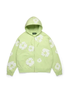 Cotton Wreath Hoodie con capucha y cremallera en color menta