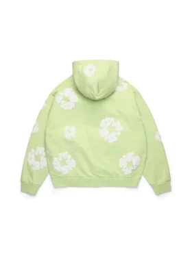 Cotton Wreath Hoodie con capucha y cremallera en color menta
