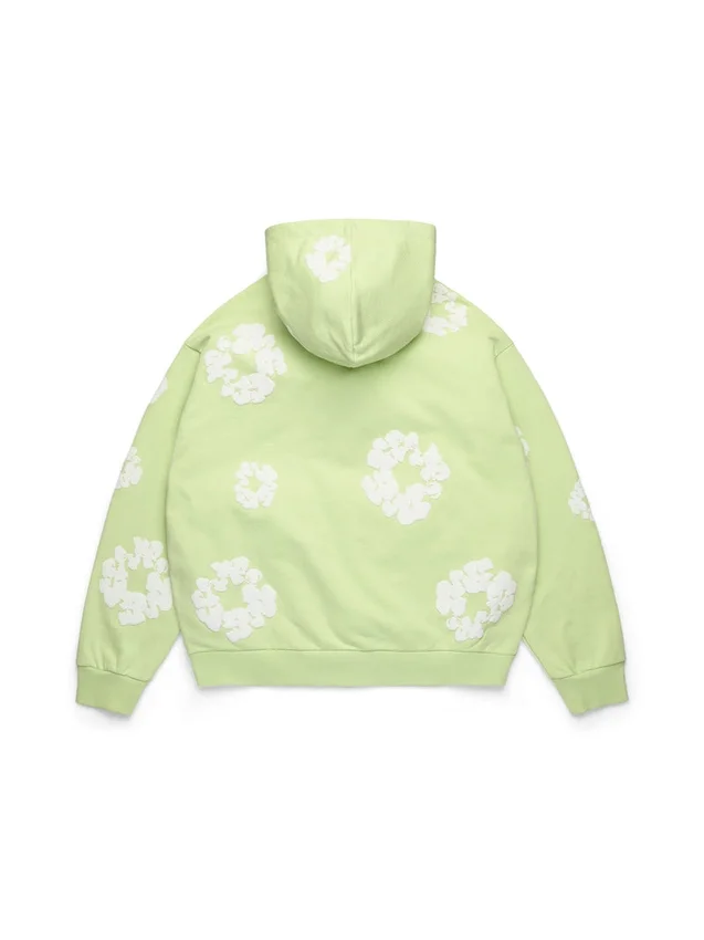 Cotton Wreath Hoodie con capucha y cremallera en color menta