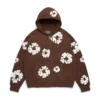 Cotton Wreath Hoodie con capucha y cremallera en marrón oscuro