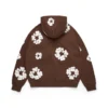 Cotton Wreath Hoodie con capucha y cremallera en marrón oscuro