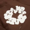 Cotton Wreath Hoodie con capucha y cremallera en marrón oscuro