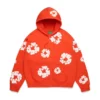Cotton Wreath Hoodie con capucha y cremallera, naranja oscuro