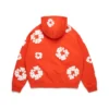 Cotton Wreath Hoodie con capucha y cremallera, naranja oscuro