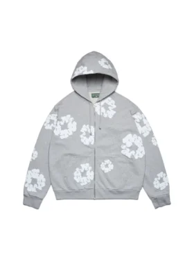 Cotton Wreath Hoodie en gris