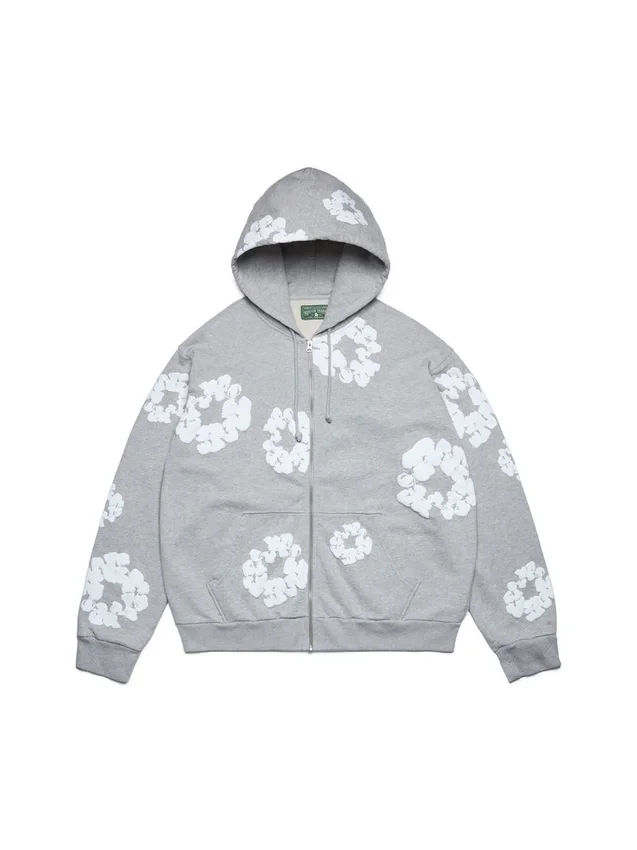 Cotton Wreath Hoodie en gris
