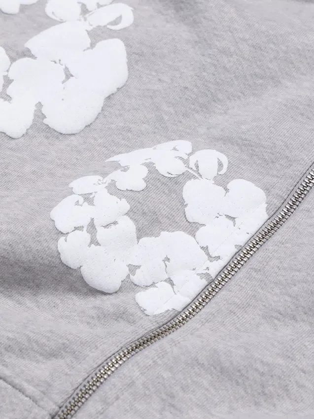 Cotton Wreath Hoodie en gris