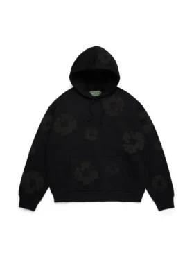 Cotton Wreath Hoodie negra