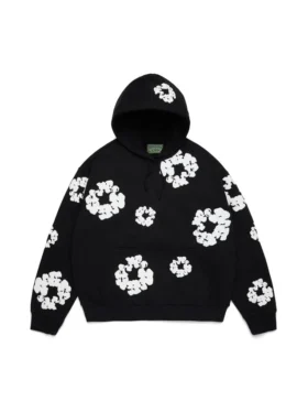 Cotton Wreath Hoodie negra