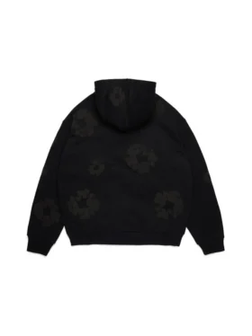 Cotton Wreath Hoodie negra