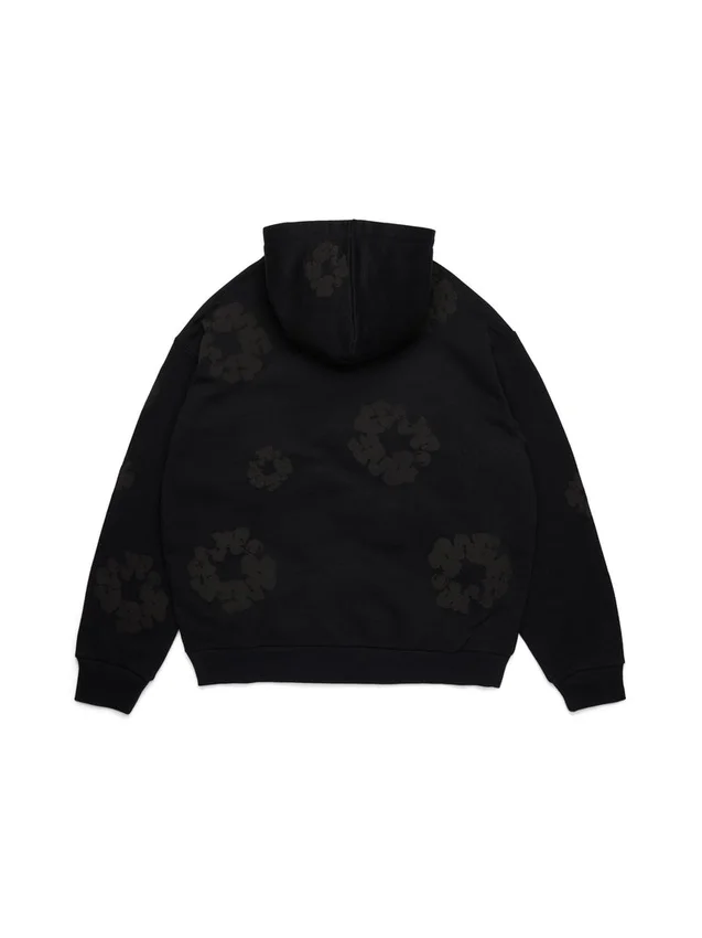 Cotton Wreath Hoodie negra