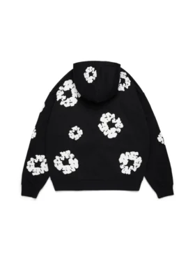 Cotton Wreath Hoodie negra