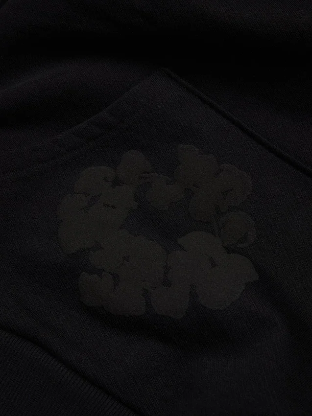 Cotton Wreath Hoodie negra