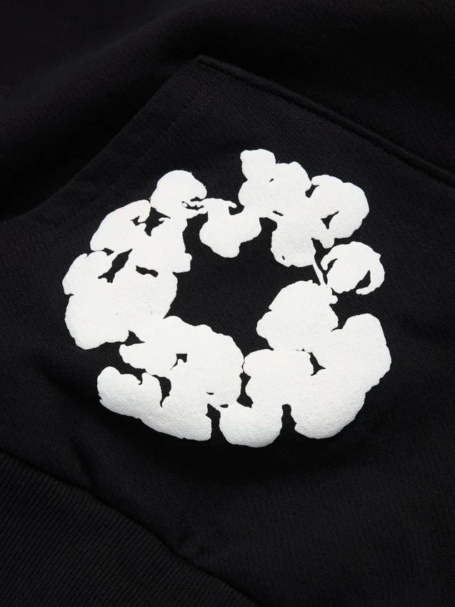 Cotton Wreath Hoodie negra
