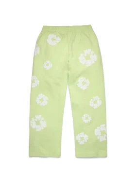 Cotton Wreath Sweatpant holgado con guirnaldas de algodón, color menta