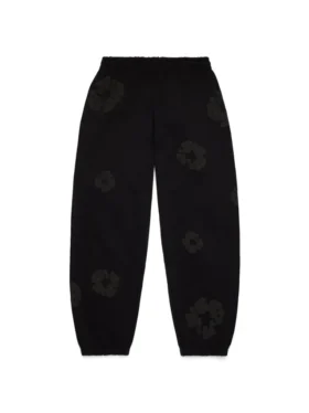 Cotton Wreath Sweatpant, negros