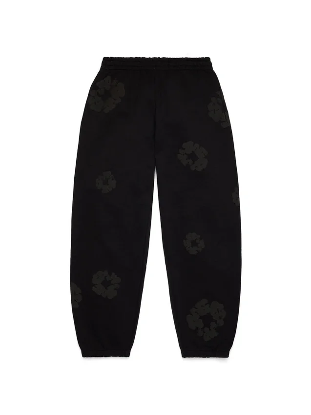 Cotton Wreath Sweatpant, negros