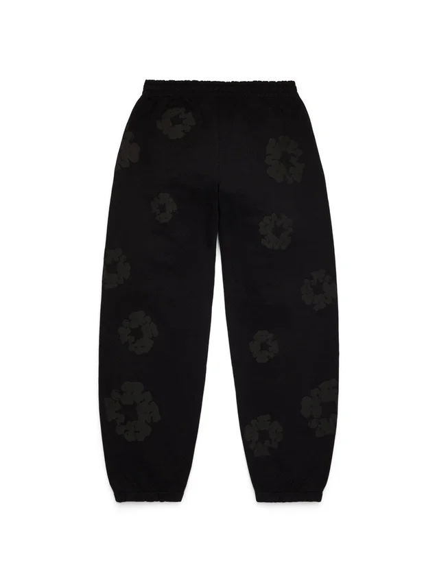 Cotton Wreath Sweatpant, negros