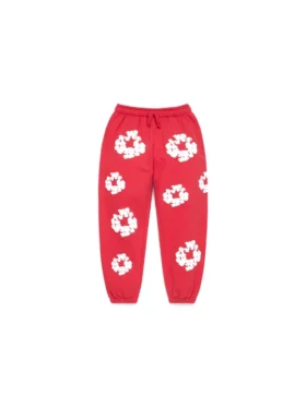 Cotton Wreath Sweatpant para niños en rojo