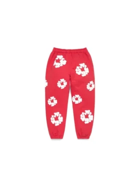 Cotton Wreath Sweatpant para niños en rojo