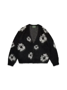 Cárdigan de mohair «Cotton Wreath» negro