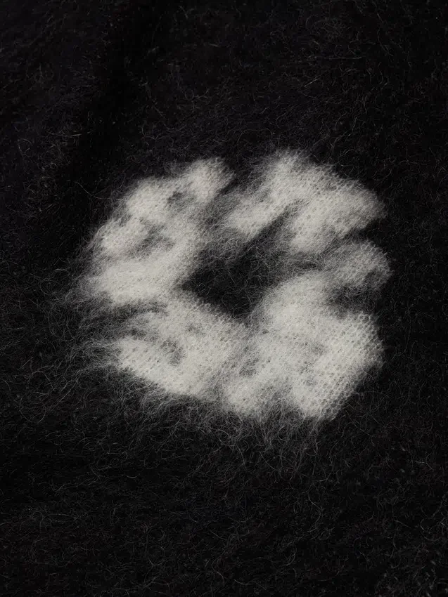 Cárdigan de mohair «Cotton Wreath» negro