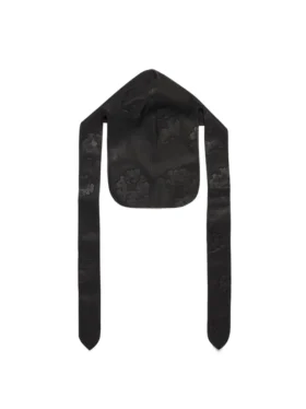 Durag de cuero con Cotton Wreath, negro