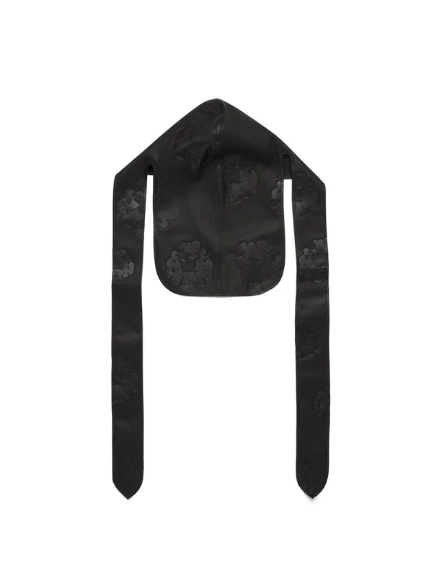 Durag de cuero con Cotton Wreath, negro