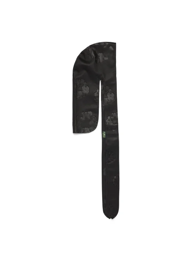 Durag de cuero con Cotton Wreath, negro