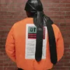 Durag de cuero con Cotton Wreath, negro