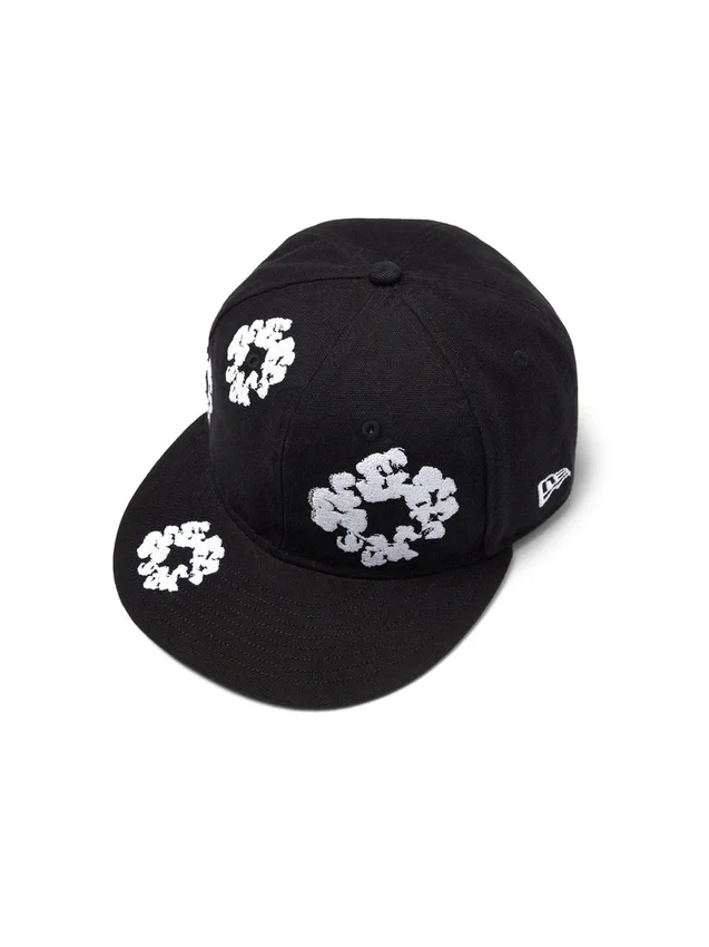 Gorra ajustada de lona New Era 59FIFTY «Cotton Wreath», negra