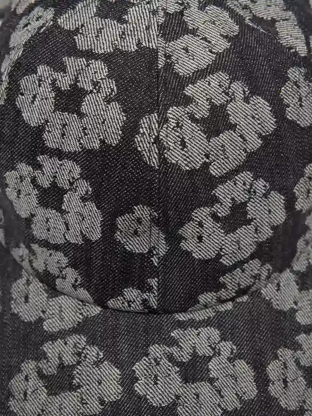 Gorra de Denim «Jacquard Wreath» en negro lavado