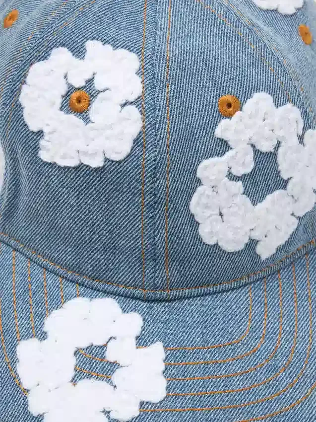 Gorra de Denim sin tratar «Cotton Wreath» con lavado claro