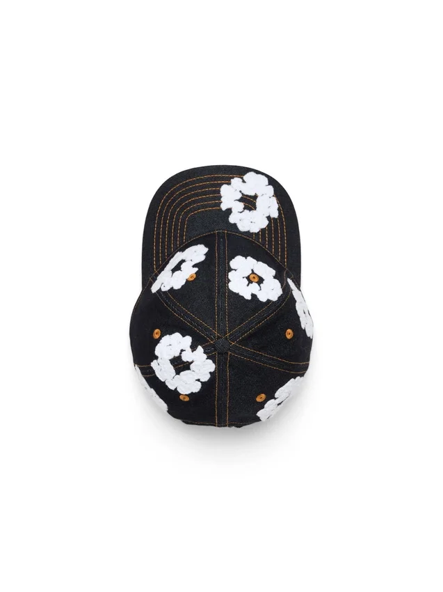 Gorra de Denim sin tratar «Cotton Wreath» en índigo lavado