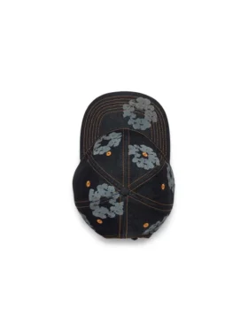 Gorra de Denim sin tratar «Mono Cotton Wreath» en índigo lavado