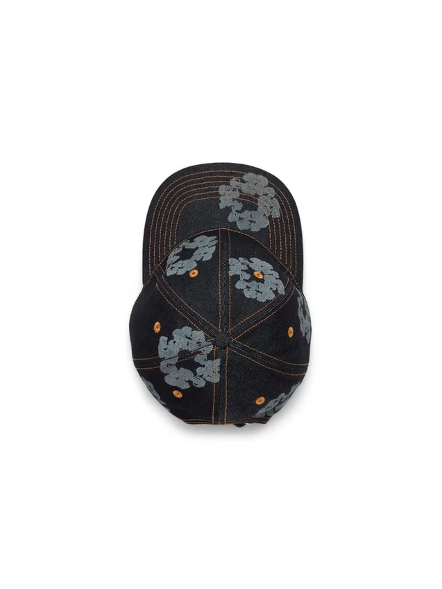 Gorra de Denim sin tratar «Mono Cotton Wreath» en índigo lavado