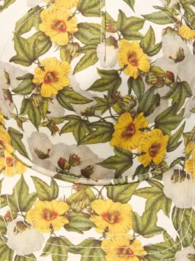 Gorra de lona con estampado floral DT multicolor