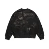 Jersey de cuello redondo con estampado de pancarta de ADG, negro