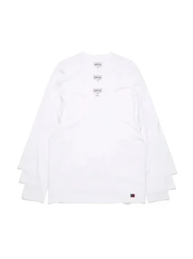 Pack de 3 camisetas de manga larga DT Flag, color blanco