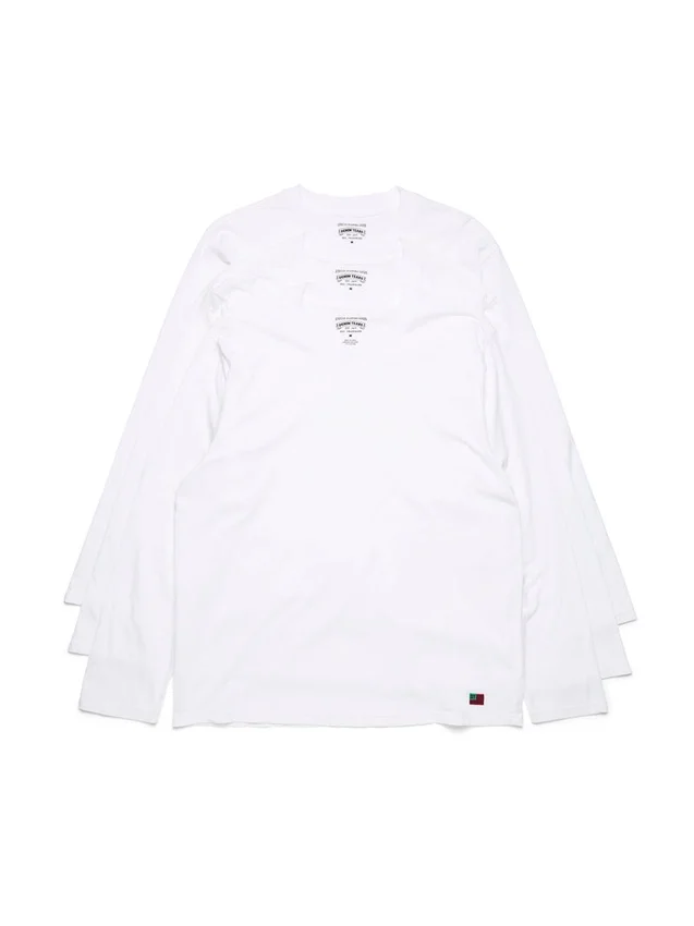 Pack de 3 camisetas de manga larga DT Flag, color blanco