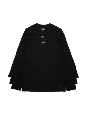Pack de 3 camisetas de manga larga DT Flag, negro