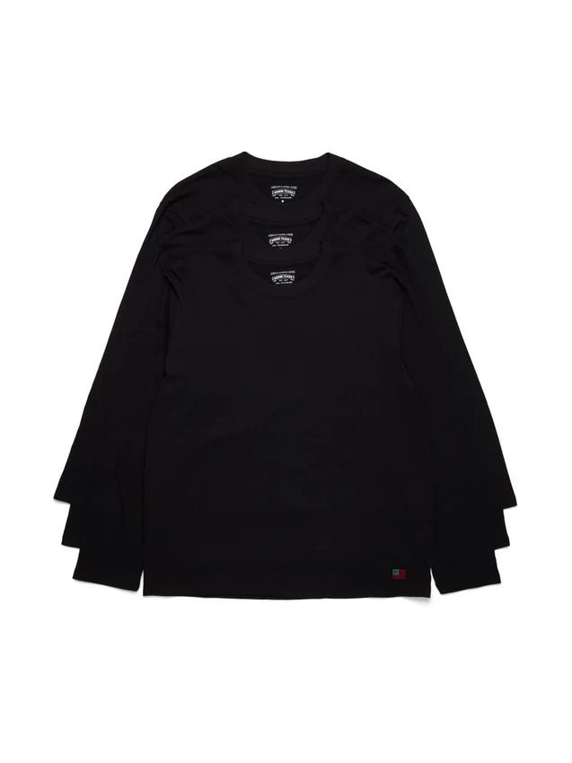 Pack de 3 camisetas de manga larga DT Flag, negro