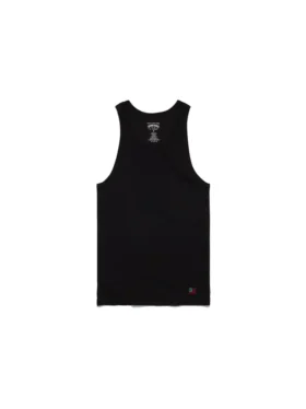 Pack de 3 camisetas sin mangas acanaladas con bandera DT, negro