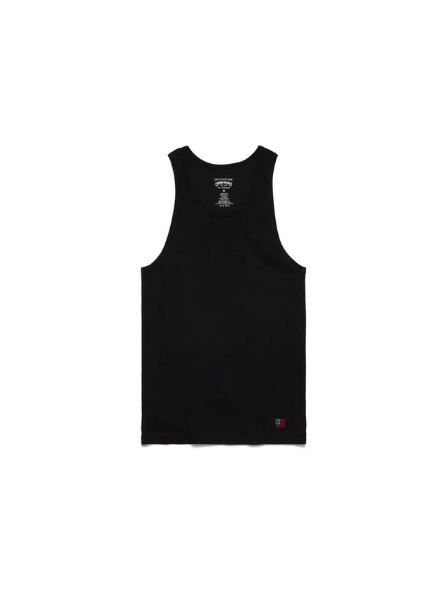 Pack de 3 camisetas sin mangas acanaladas con bandera DT, negro