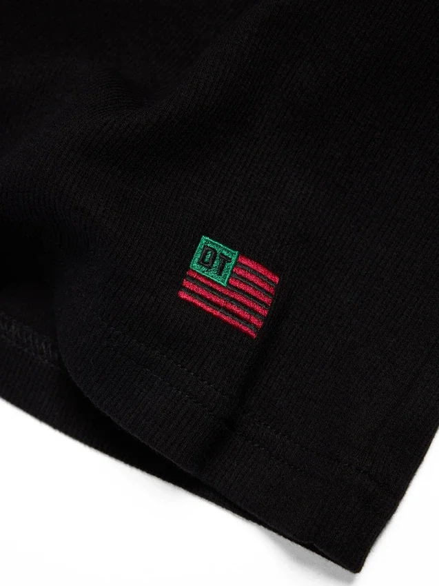 Pack de 3 camisetas sin mangas acanaladas con bandera DT, negro